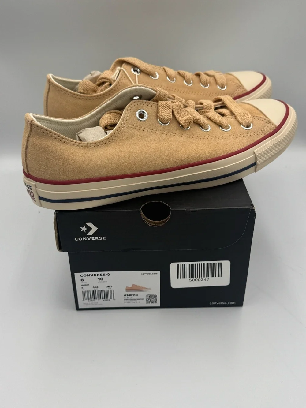 Converse CTAS Ox Suede Coastal Dune Natural Ivory Sneakers Women’s 10 NIB - Picture 1 of 10